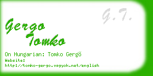gergo tomko business card